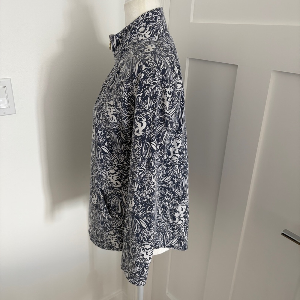 Lilly Pulitzer Women's Sz M 1/2 Zip Floral Skipper Popover Pullover Jacket*W21 - Picture 2 of 3